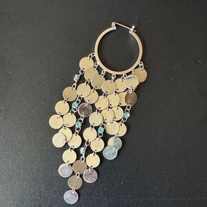 Silver disc chandelier brooch